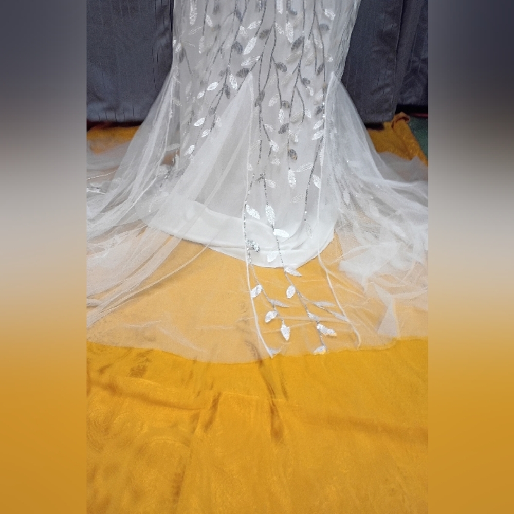 NWT Ever Pretty White Floral Sequin  Formal Evening Wedding Dress Size 8XL (24) - Picture 6 of 12